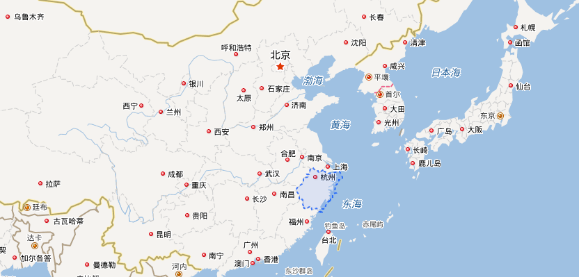 浙江省地図